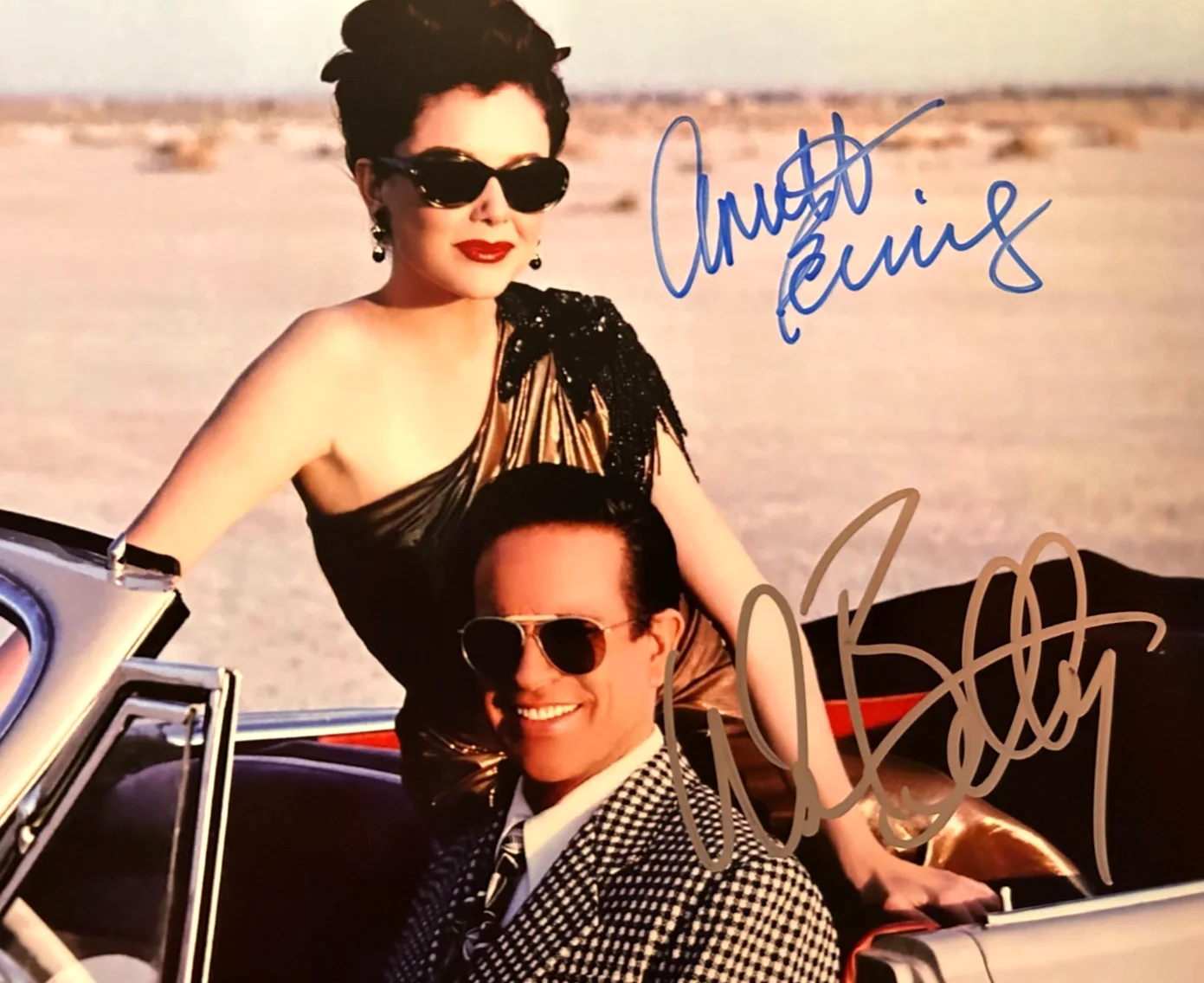 Warren Beatty, Annette Bening — BUGSY: Warren Beatty Annette Bening Signed 8x10" Authentic Orig. Autograph w/COA