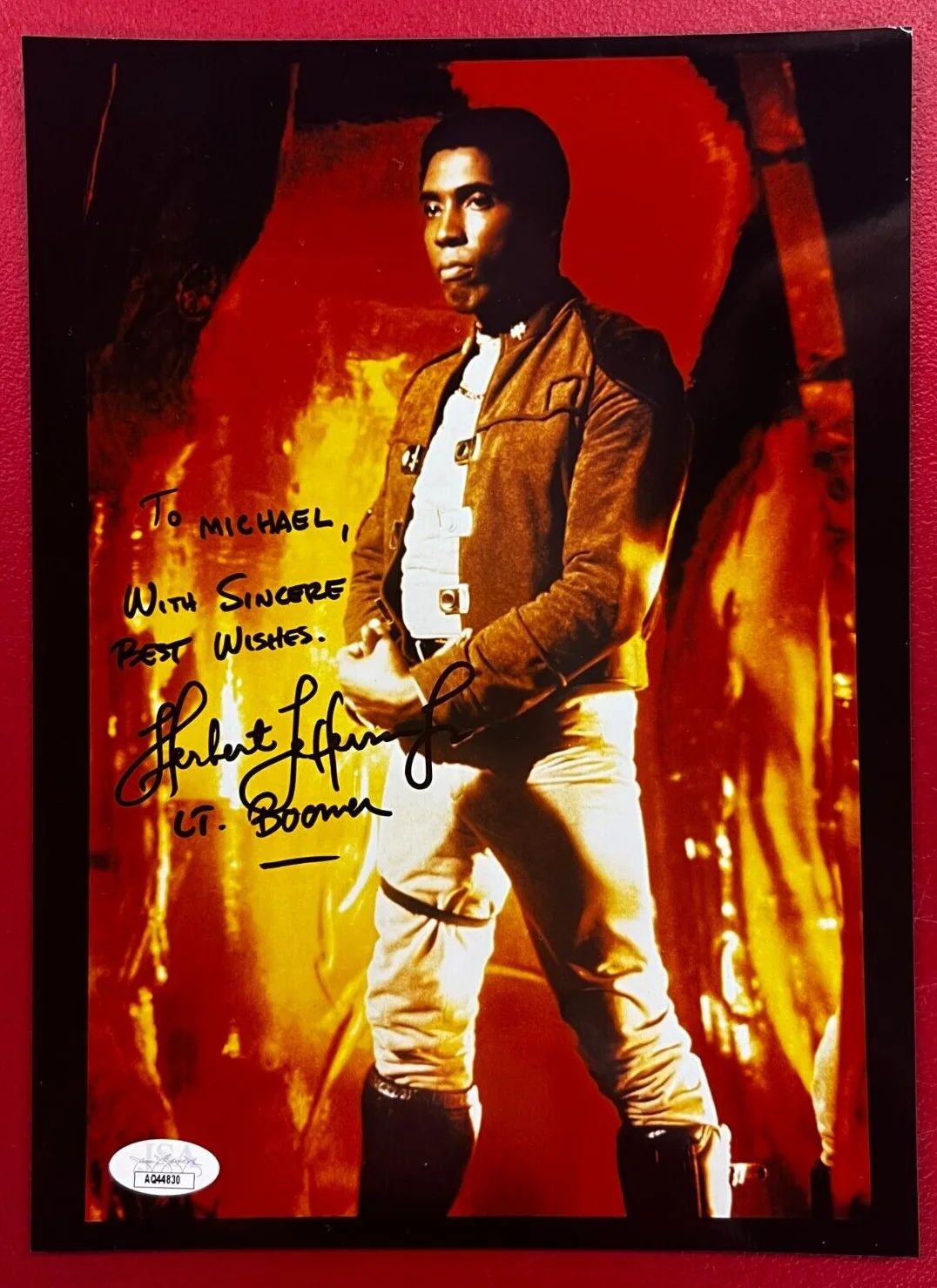 Herbert Jefferson Jr — Herbert Jefferson Jr. Signed Color Photo JSA AUTO "Battlestar Galactica" Actor!, изображение 2