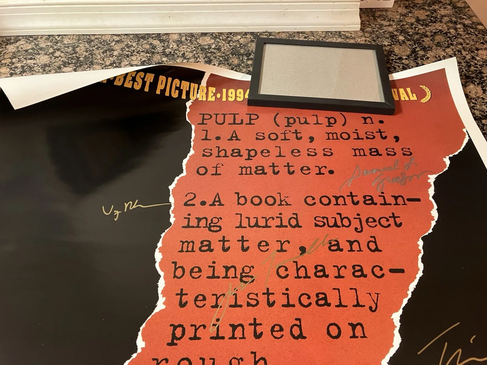 Pulp Fiction Cast Signed movie Poster 1994 27x40 Willis Jackson Travolta ++, изображение 5