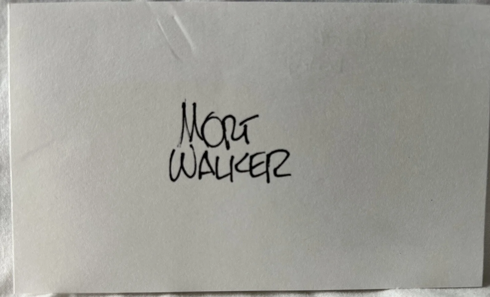 Mort Walker — Mort Walker Creator Beetle Bailey Signature on an Index Card Original Set Of 2, image 2