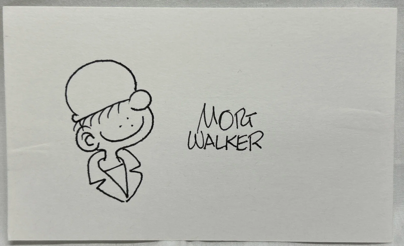 Mort Walker — Mort Walker Creator Beetle Bailey Signature on an Index Card Original Set Of 2, image 4