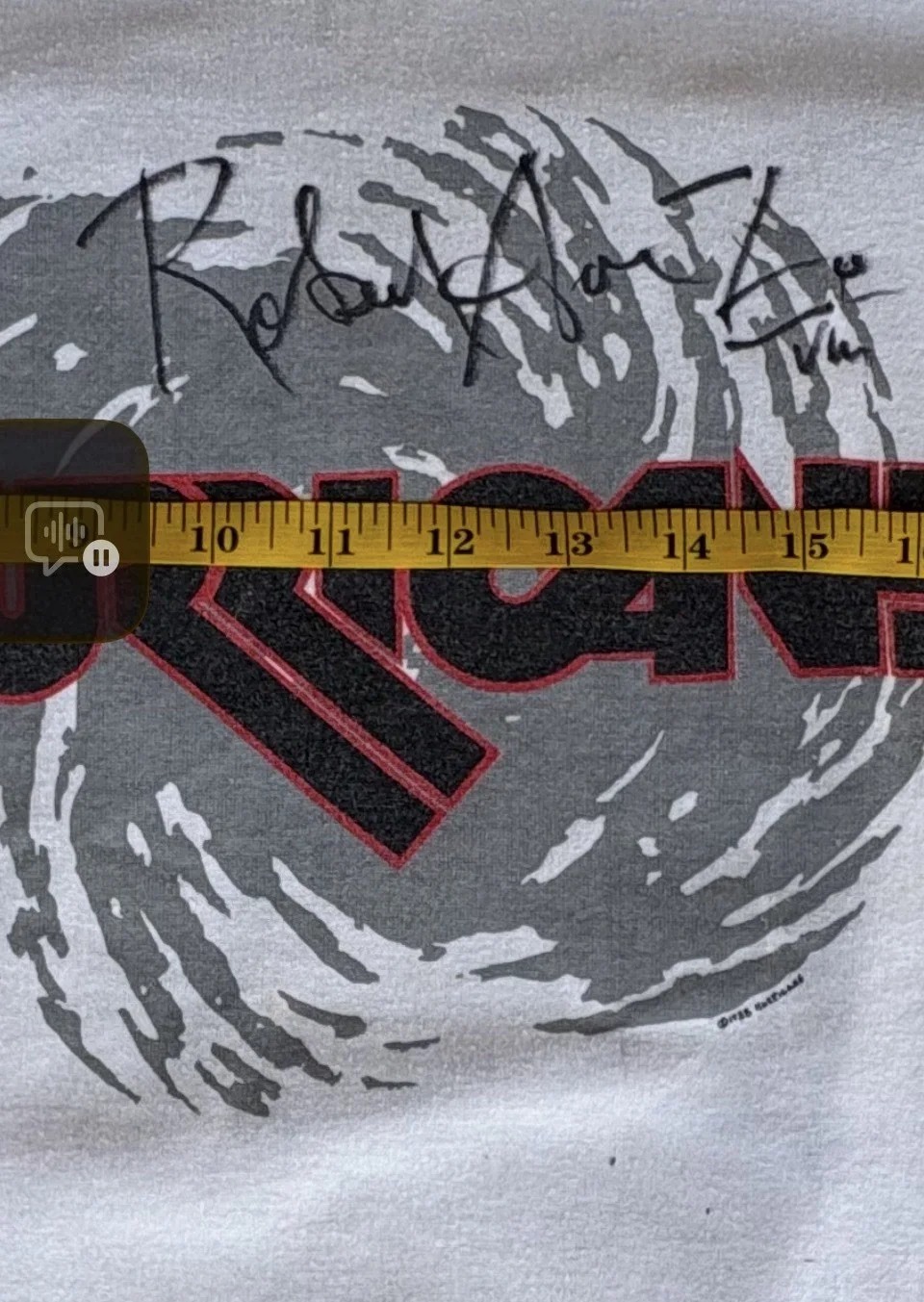Vintage Hurricane 1988 Over The Edge T Shirt Autographed, image 3