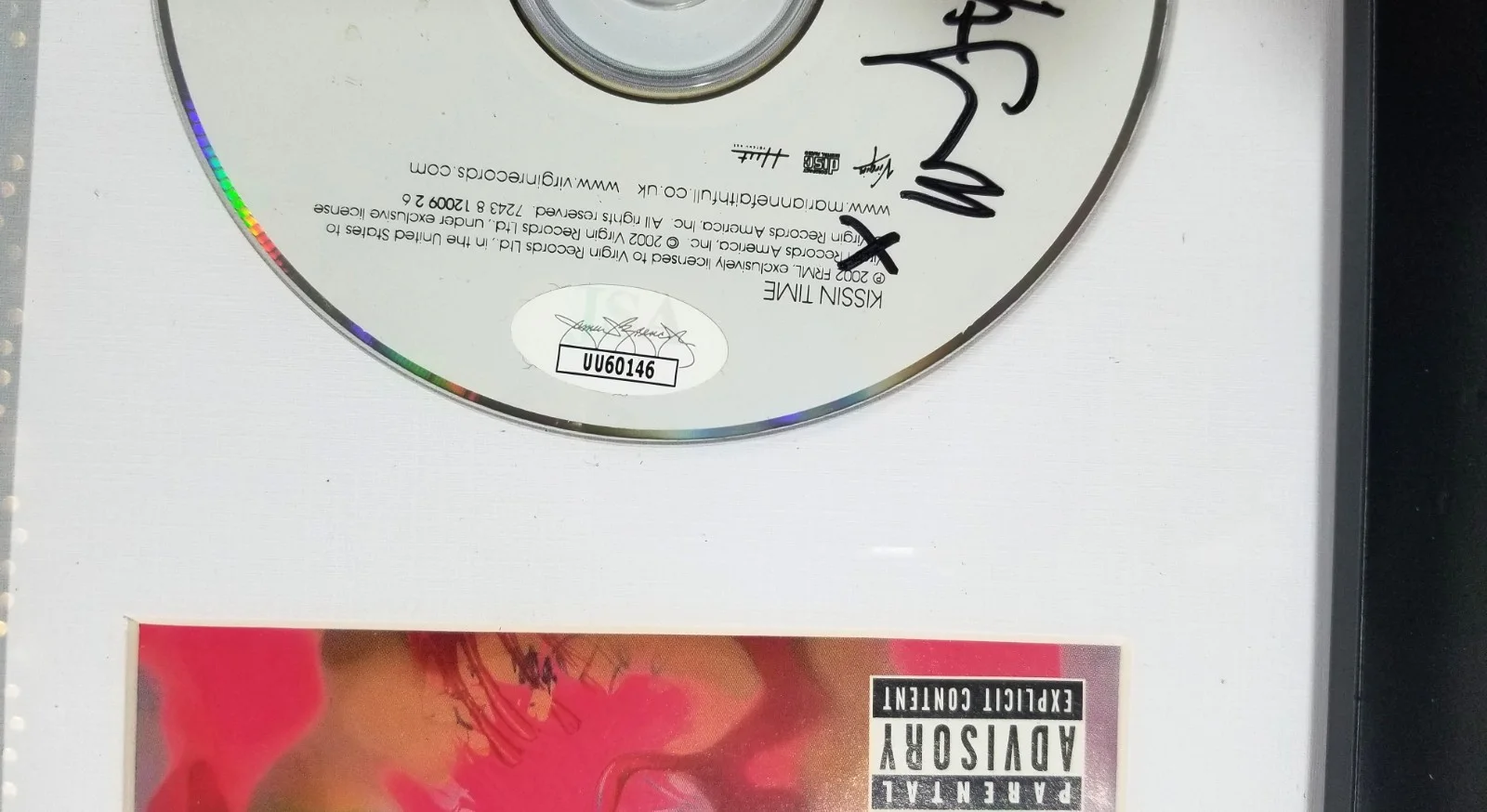 Marianne Faithfull hand SIGNED Kissin Time CD Framed Display A JSA COA Autograph, image 2