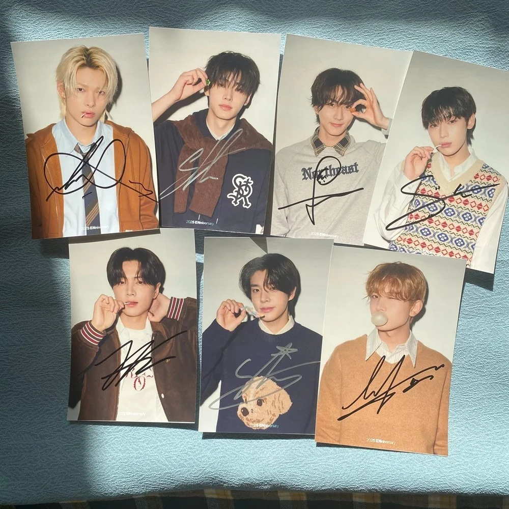 ENHYPEN Autographed Signed Photo For ENniversary FAMILY K-POP Collection 2025D, изображение 2