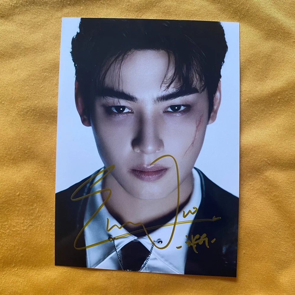 ASTRO Cha EunWoo Autographed Photo ELSE 5*7 Autographs K-POP Collectibles 202602, изображение 4