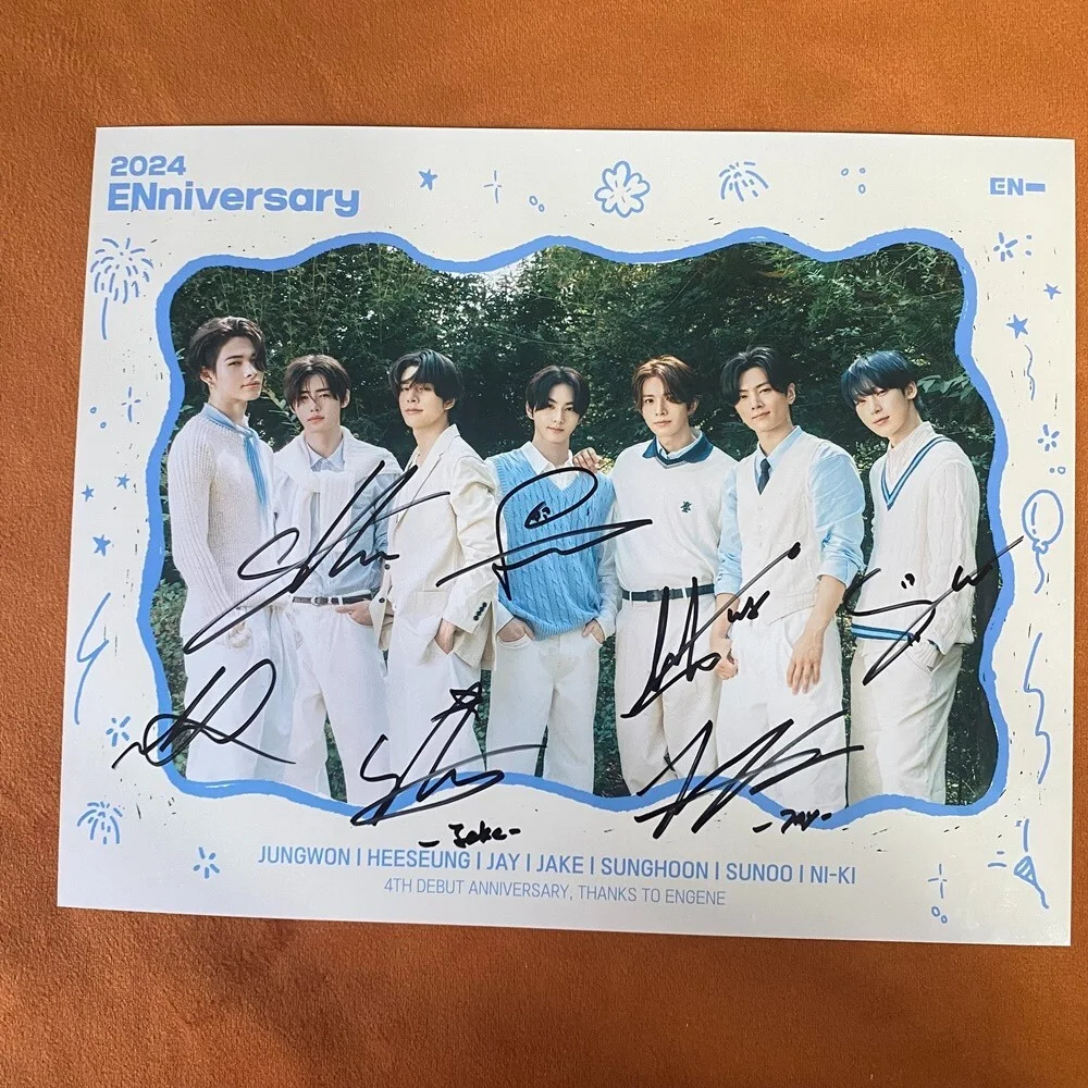 ENHYPEN GROUP Photo Poster 8*10 Autographs SIGNED K-POP FRAMED 2024B, image 2