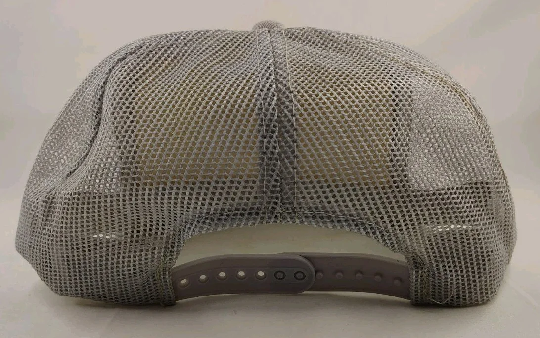 Vintage Signed Margo Smith Signed Grey Rope Trucker Hat With Red Writing, image 3