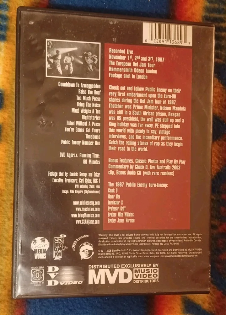 PUBLIC ENEMY signed "It Takes A Nation London Invasion Tour 1987" DVD CHUCK D !!, image 4