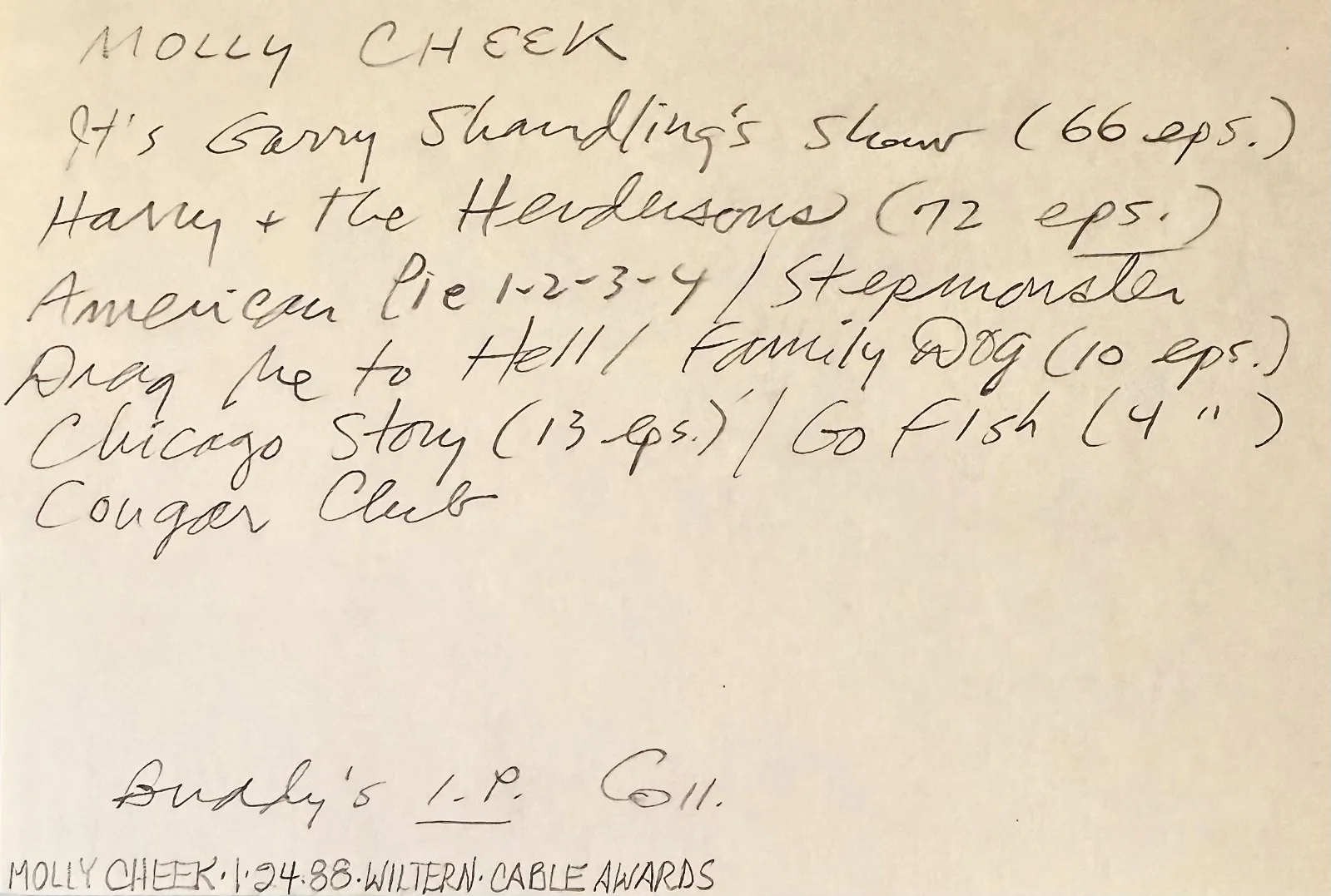 Molly Cheek — MOLLY CHEEK Signed Autographed 4"x 6" INDEX CARD American Wedding AMERICAN PIE, image 2