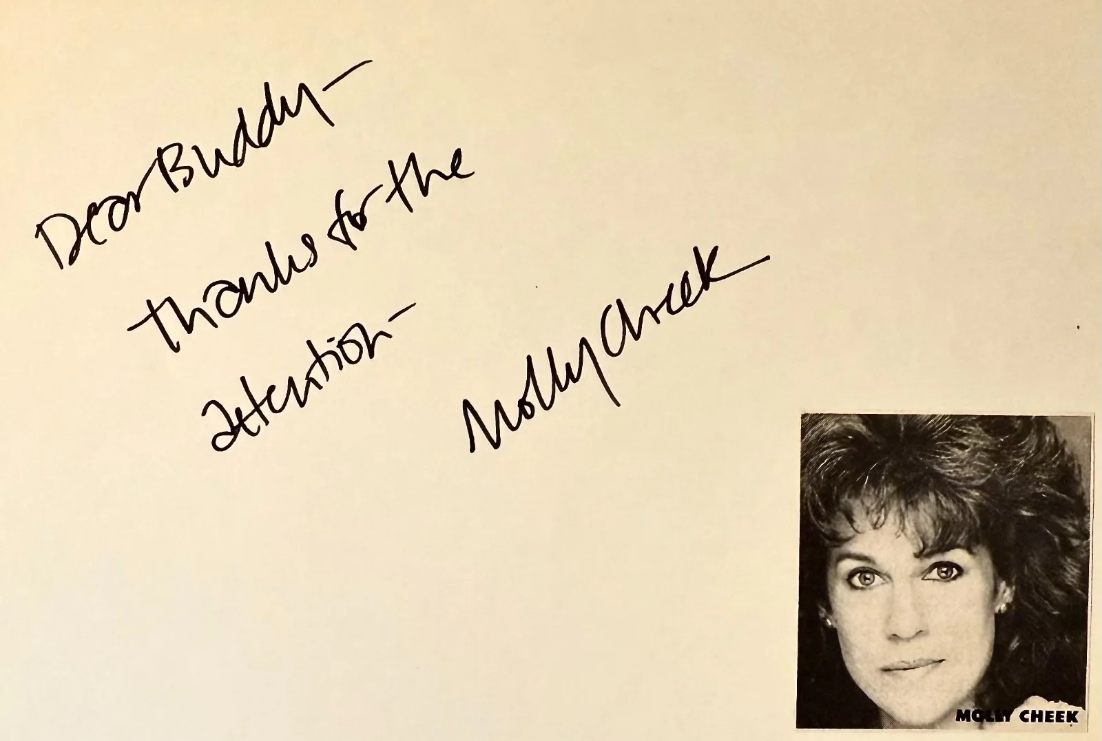 Molly Cheek — MOLLY CHEEK Signed Autographed 4"x 6" INDEX CARD American Wedding AMERICAN PIE, image 3