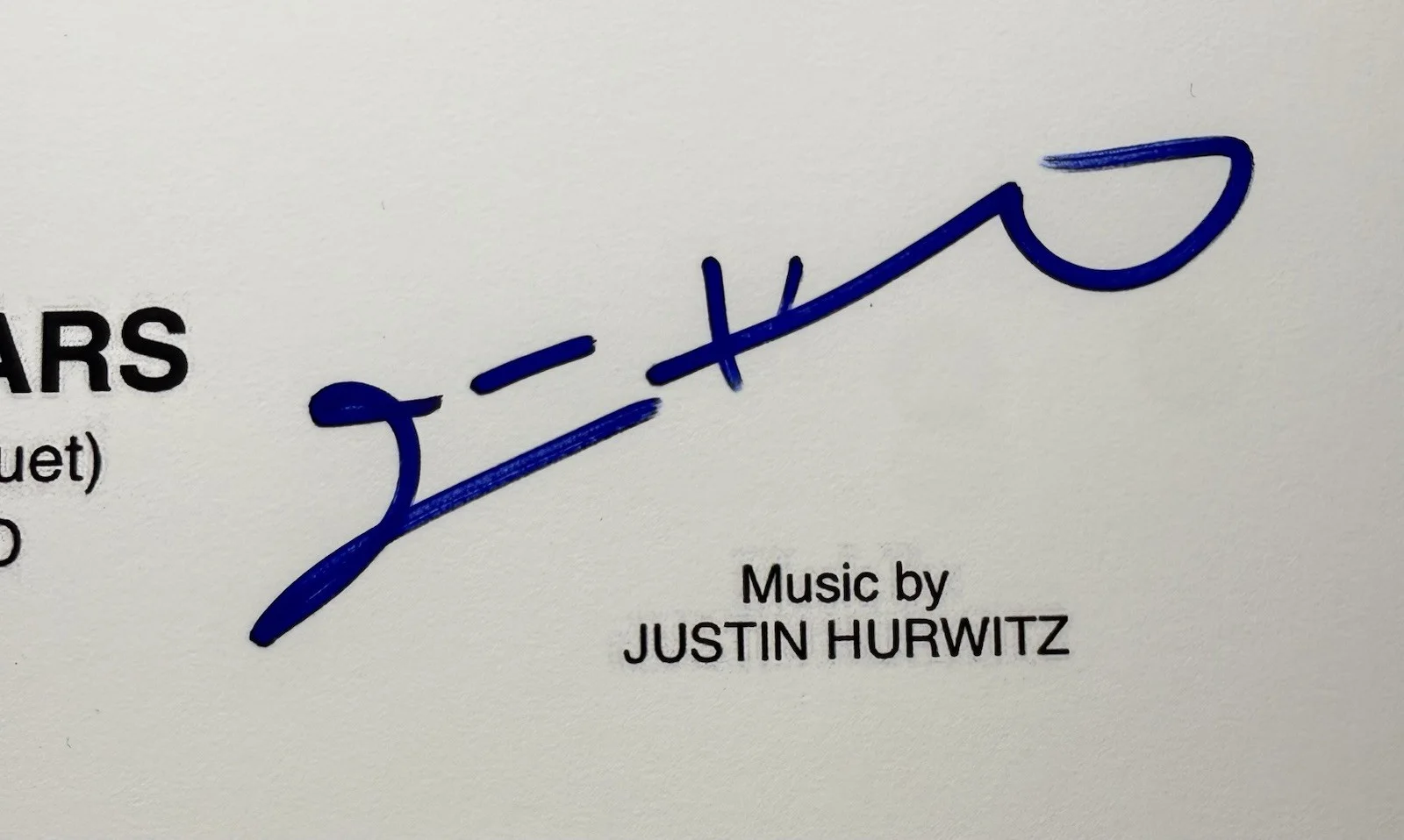 Justin Hurwitz — Justin Hurwitz Signed 8.5x11 LA LA Land City of Stars Music Sheet Beckett COA, изображение 2