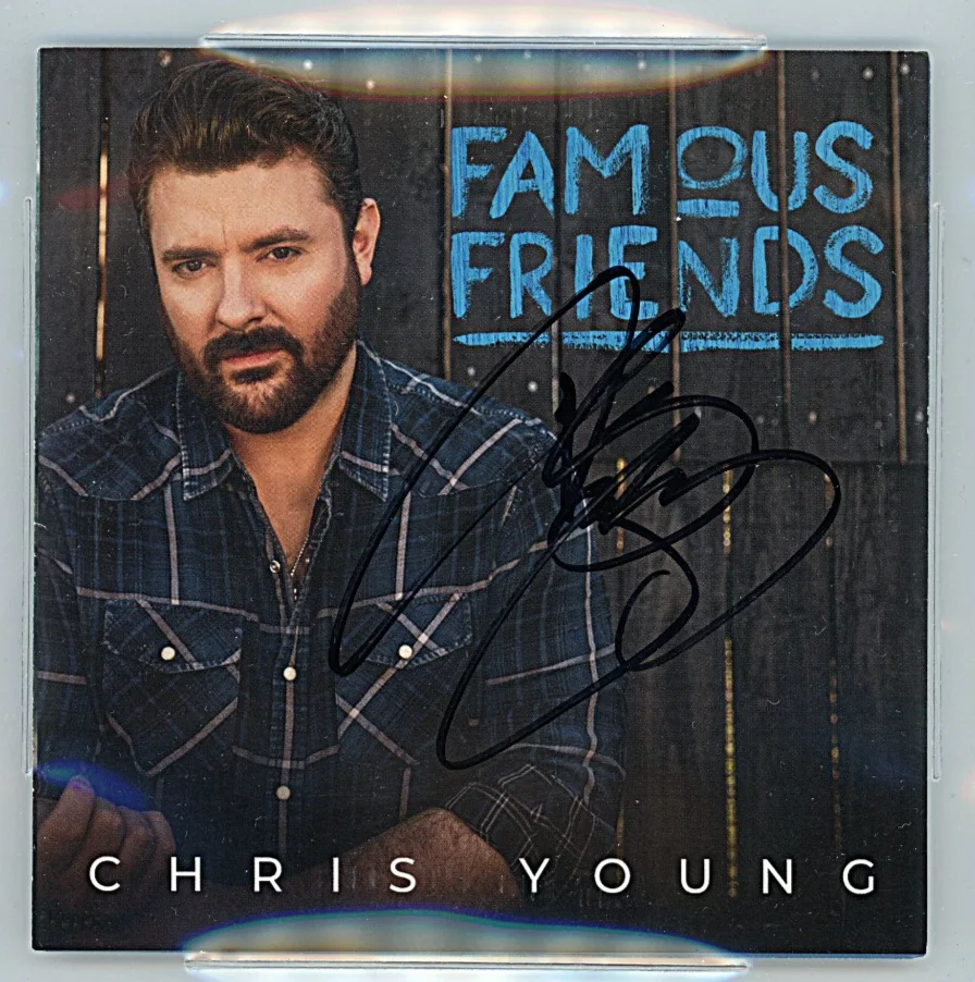 Chris Young — Chris Young Signed Famous Friends CD Cover Beckett BAS Slabbed Country Auto, изображение 2