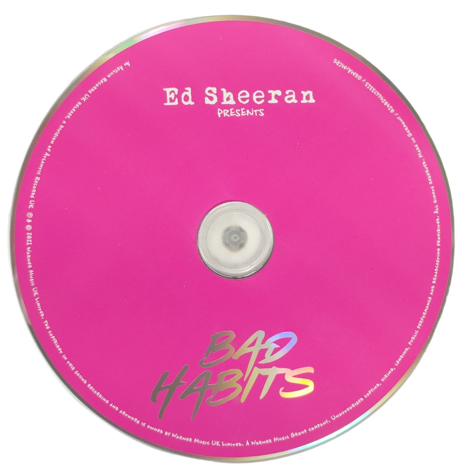 Ed Sheeran — Ed Sheeran Signed Bad Habits CD Cover Framed Beckett BAS COA Music Display Auto, image 4