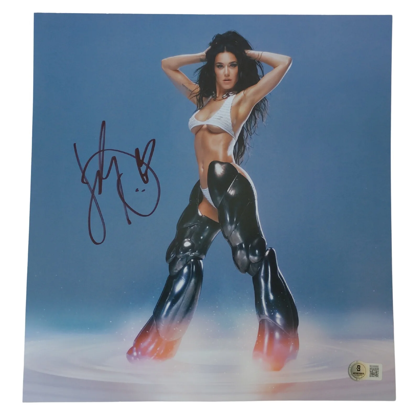 Katy Perry — Katy Perry Signed 143 Album Flat Beckett BAS Silver LP Vinyl Pop Dance Rock Auto, изображение 2