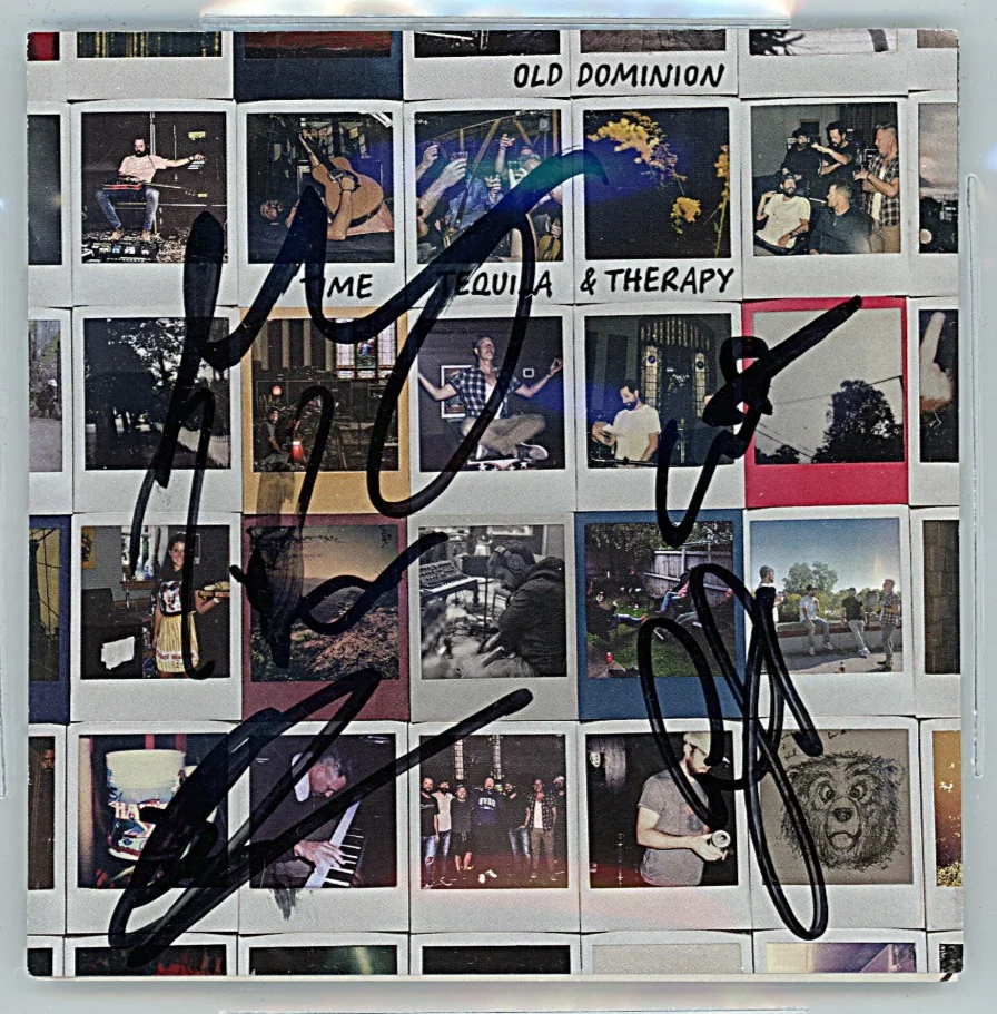 Matthew Ramsey, Trevor Rosen, Whit Sellers — Old Dominion Signed Time Tequila and Therapy CD Booklet Beckett BAS Slabbed, image 2