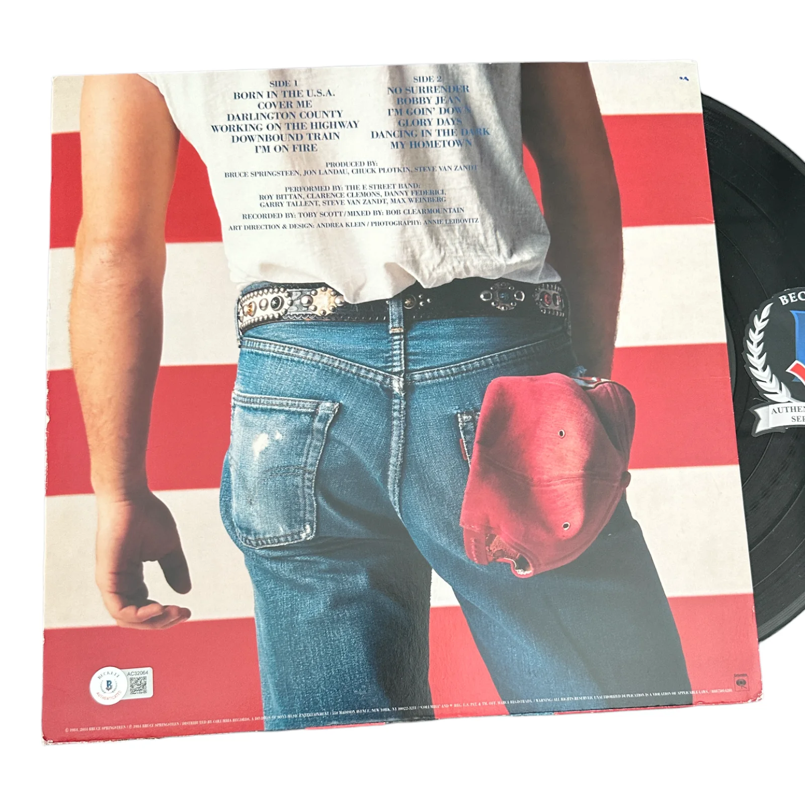 BRUCE SPRINGSTEEN SIGNED AUTOGRAPH BORN IN THE USA LP VINYL BECKETT BAS THE BOSS, image 2