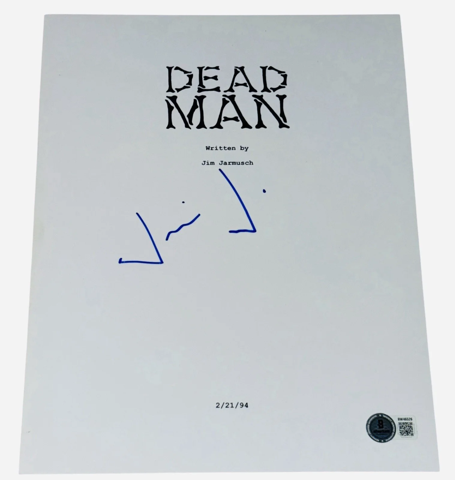 Jim Jarmusch — Jim Jarmusch Signed Autograph Dead Man Full Movie Script Screenplay Beckett BAS