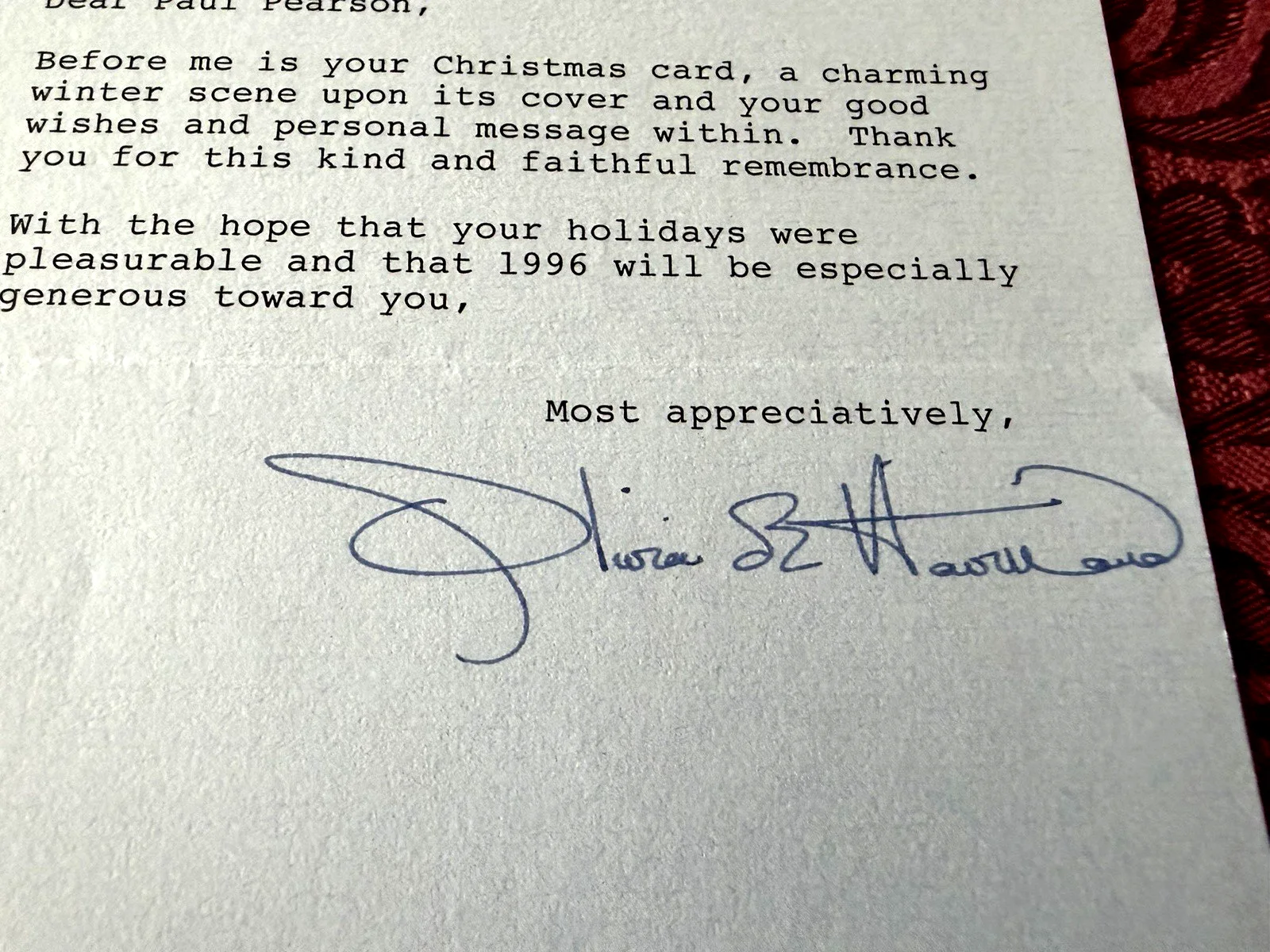Olivia De Havilland — ORIGINAL-Olivia De Havilland~ Signed/Autograph Letter, image 2