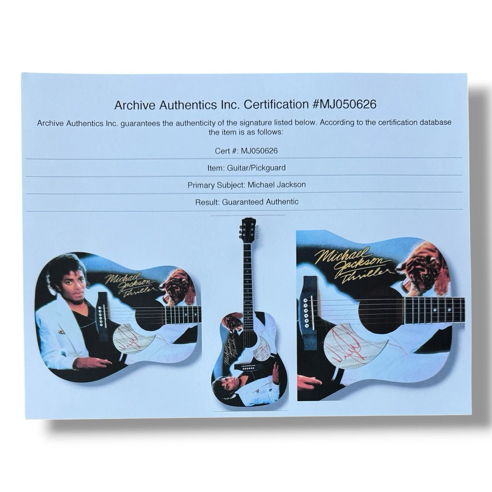Michael Jackson Signed Guitar Custom Graphics COA Thriller Billie Jean Jackson 5, image 4