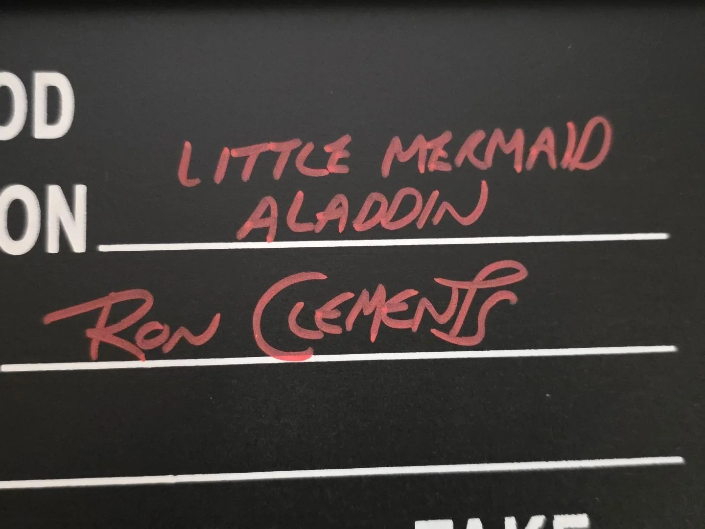 Ron Clements — Ron Clements Signed Auto Movie Clapboard The Little Mermaid Director Beckett COA, изображение 2