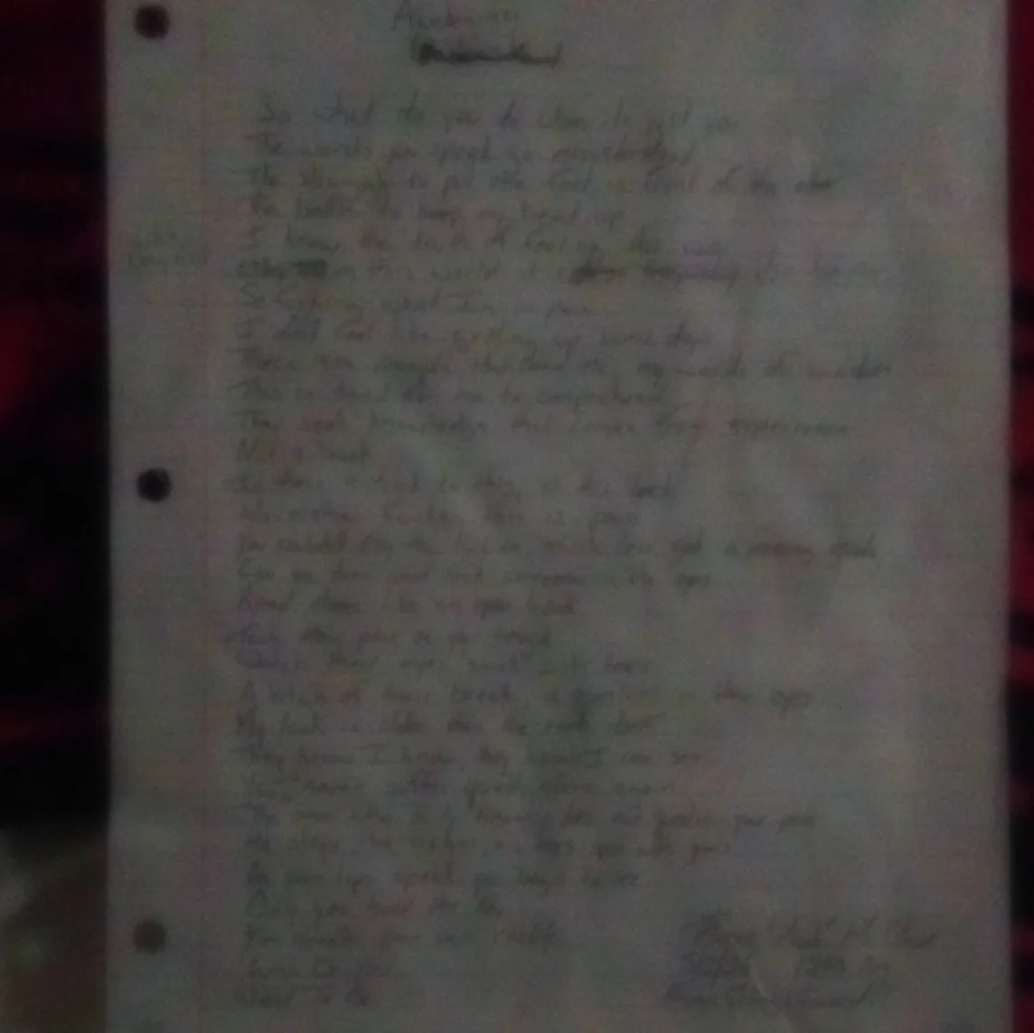 Autographed Hand written poetry., image 2