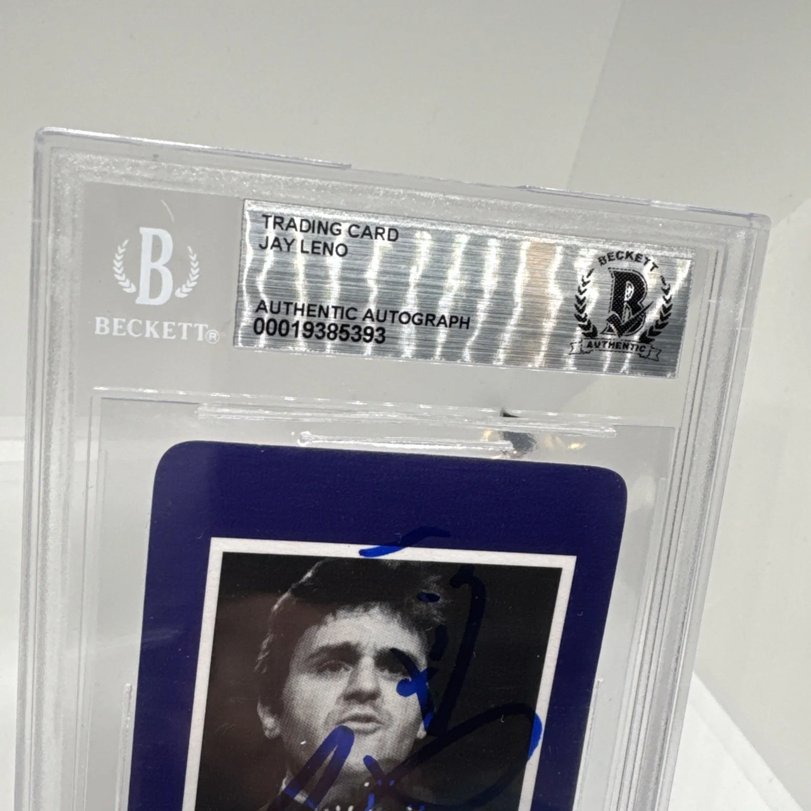 Jay Leno — 1991 JAY LENO FACE TO FACE Gamecard Beckett Authentic Slab Auto The Tonight Show, image 2