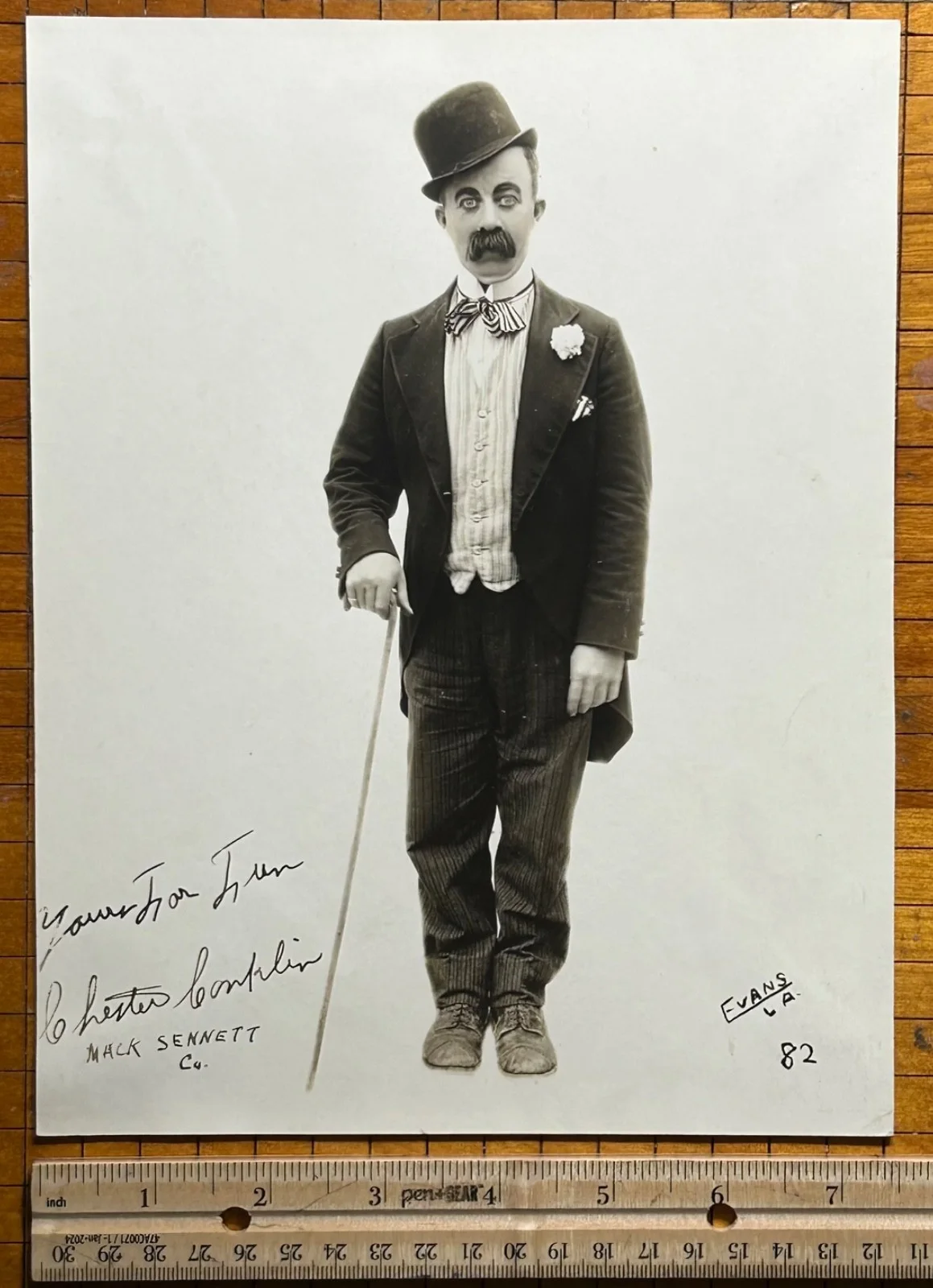 CHESTER CONKLIN—SIGNED Sennett PHOTO—Chaplin•W C Fields-•Swain•Sturges•Normand, изображение 3