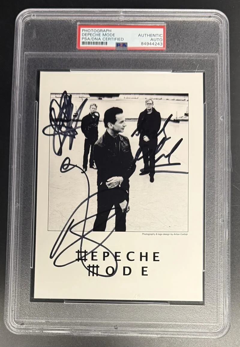 Dave Gahan, Andy Fletcher and Martin Gore — Depeche Mode Gahan Signed Autograph PSA/DNA Slabbed Full Band Photo Print COA