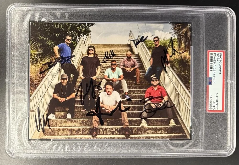 Ryan Berty, Ken Brownell, Hellman Escorlia, Jacob Hemphill, Bob J — Soja Signed Autograph PSA/DNA Slabbed Encapsulated Band Promo Photo Print COA