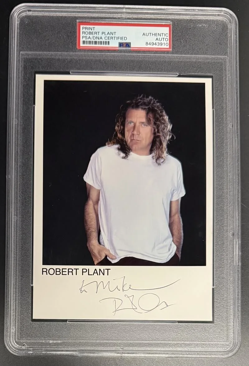 Robert Plant — Robert Plant Signed Autograph PSA/DNA Slabbed Led Zeppelin Promo Photo - TO Mike