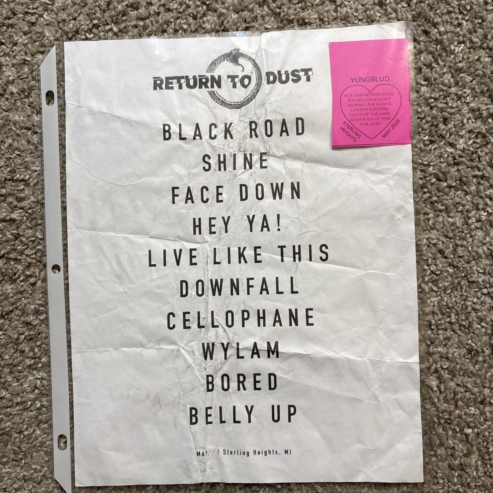 Return To Dust Setlist - 2026 YUNGBLUD IDOLS World Tour + Crowd Cue Confetti, image 4