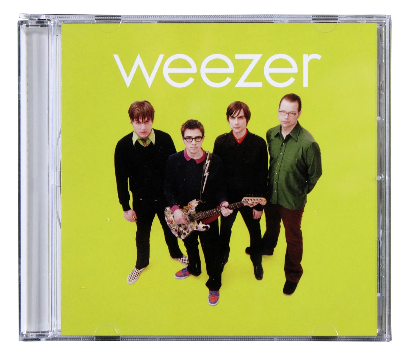 Rivers Cuomo, Scott Shriner, Brian Bell, Patrick Wilson — Weezer (4) Cuomo, Shriner, Bell & Wilson Signed Green Album Cd Insert JSA, изображение 4