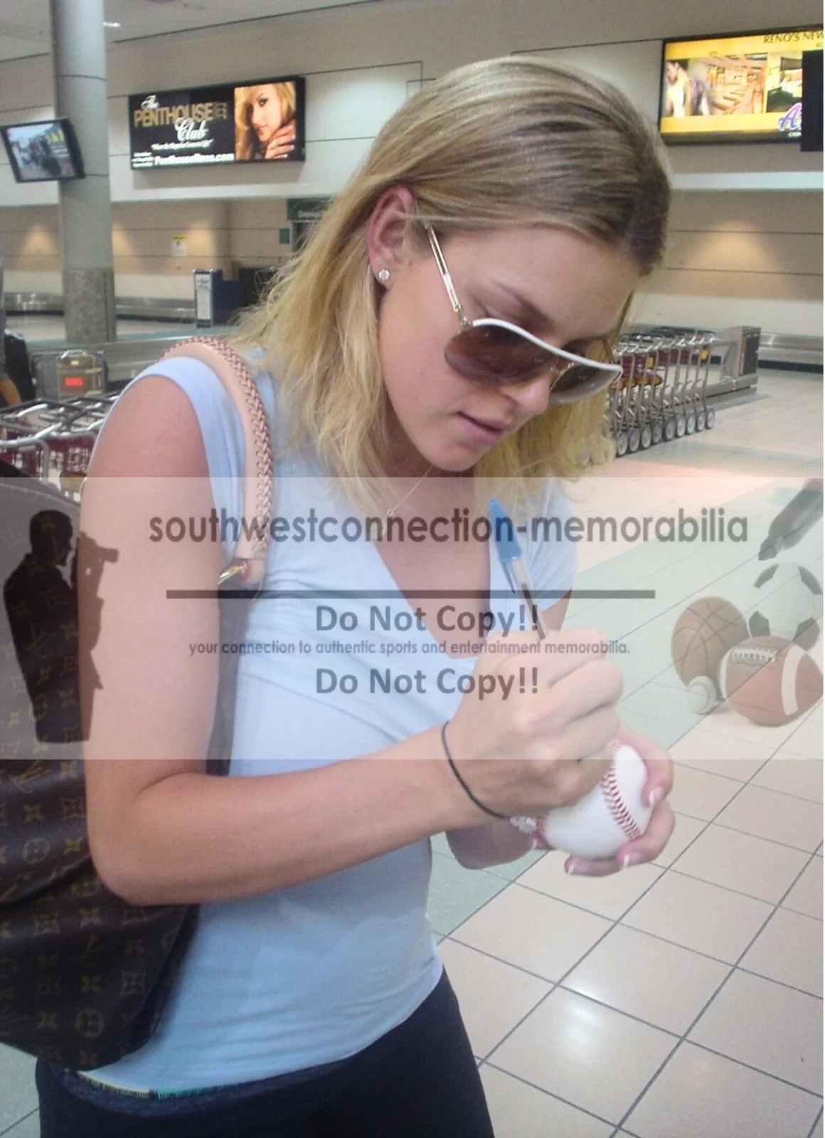 Carrie Prejean-Boller — Carrie Prejean Boller Signed Rawlings Baseball w/ Miss CA 2010 Proof Autograph, изображение 2