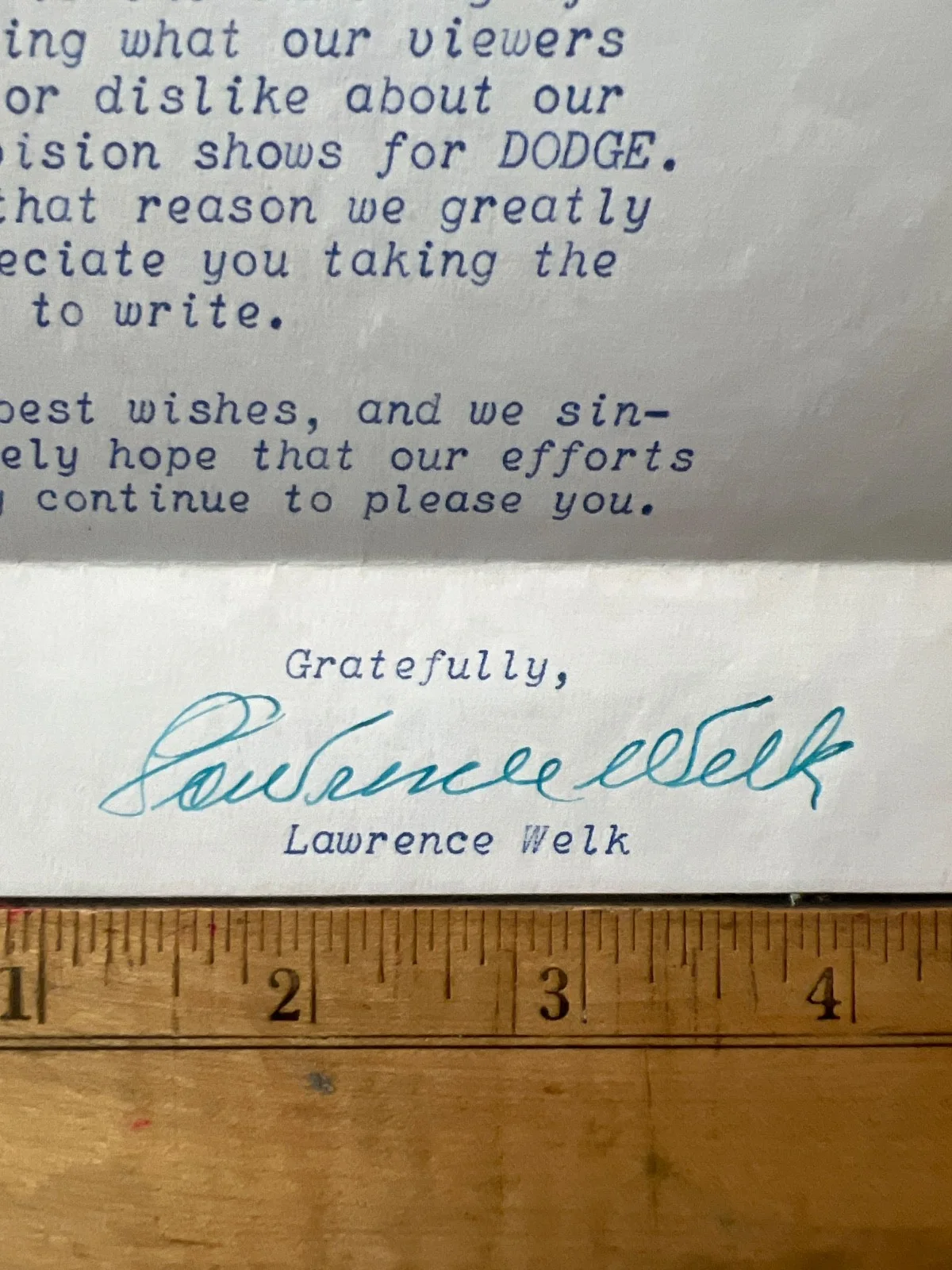 RARE 1956 SIGNED LETTER FROM LAWRENCE WELK – “CHAMPAGNE MUSIC” LETTERHEAD, изображение 3