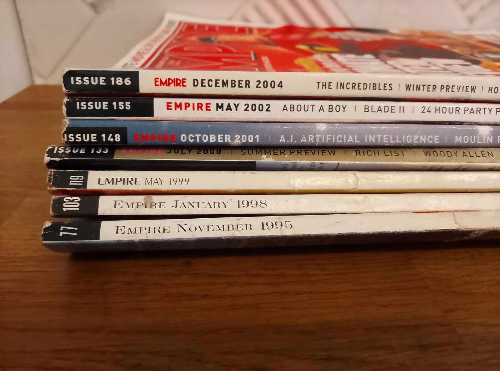 MAGAZINES - Bundle X7 Empire Film Magazines Hugh Grant Nic Cage Bond Hollywood, image 2