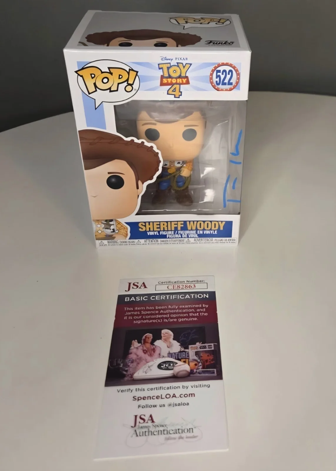 Tom Hanks Signed "Toy Story 4" #522 Sheriff Woody Funko Pop! Vinyl Figure (JSA), изображение 5