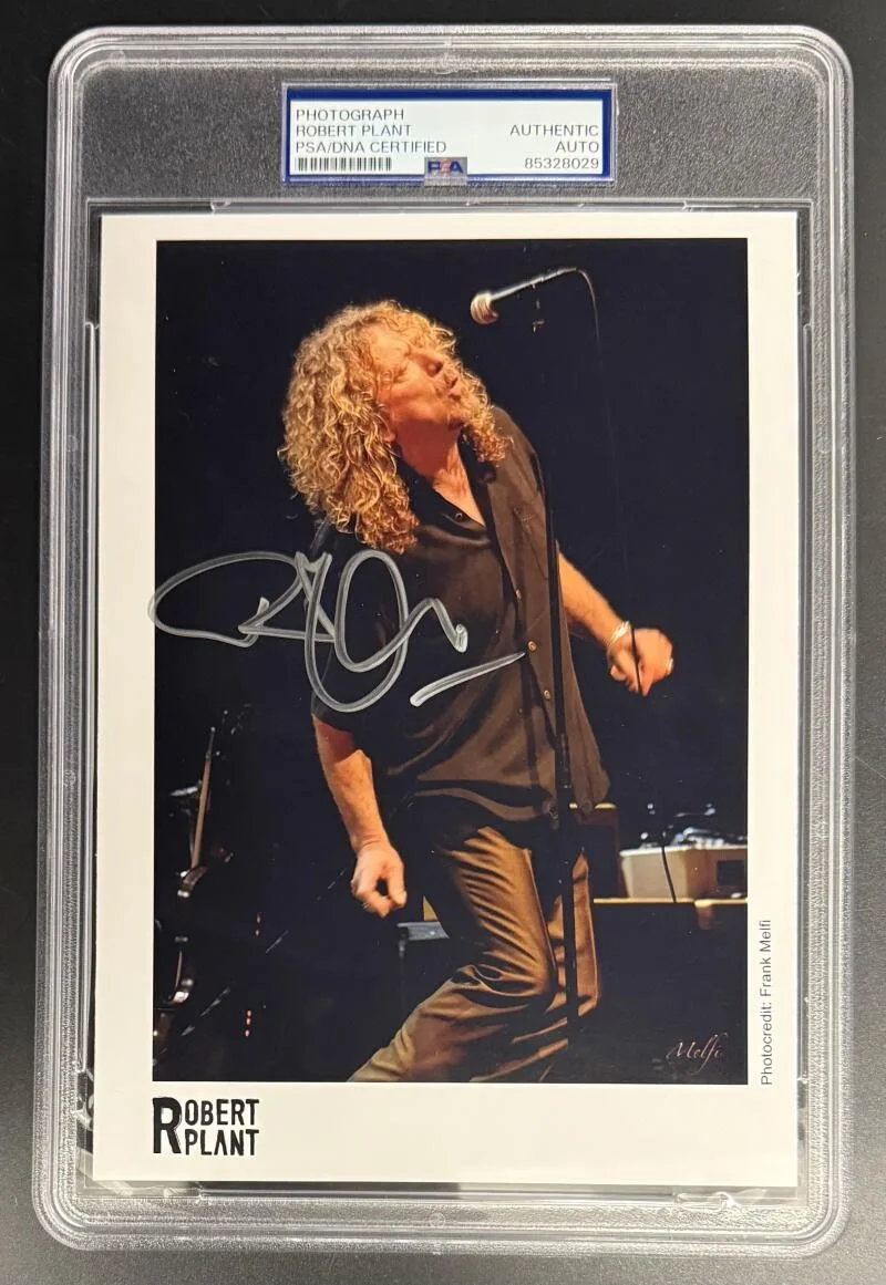 Robert Plant — Robert Plant Signed Autograph PSA/DNA Slabbed Led Zeppelin Stage Photo Print COA
