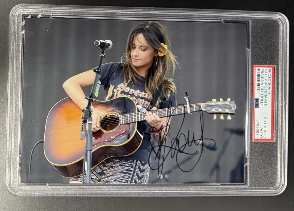 Kacey Musgraves — Kacey Musgraves Signed Autograph PSA/DNA Slabbed Country Guitar Photo Print COA
