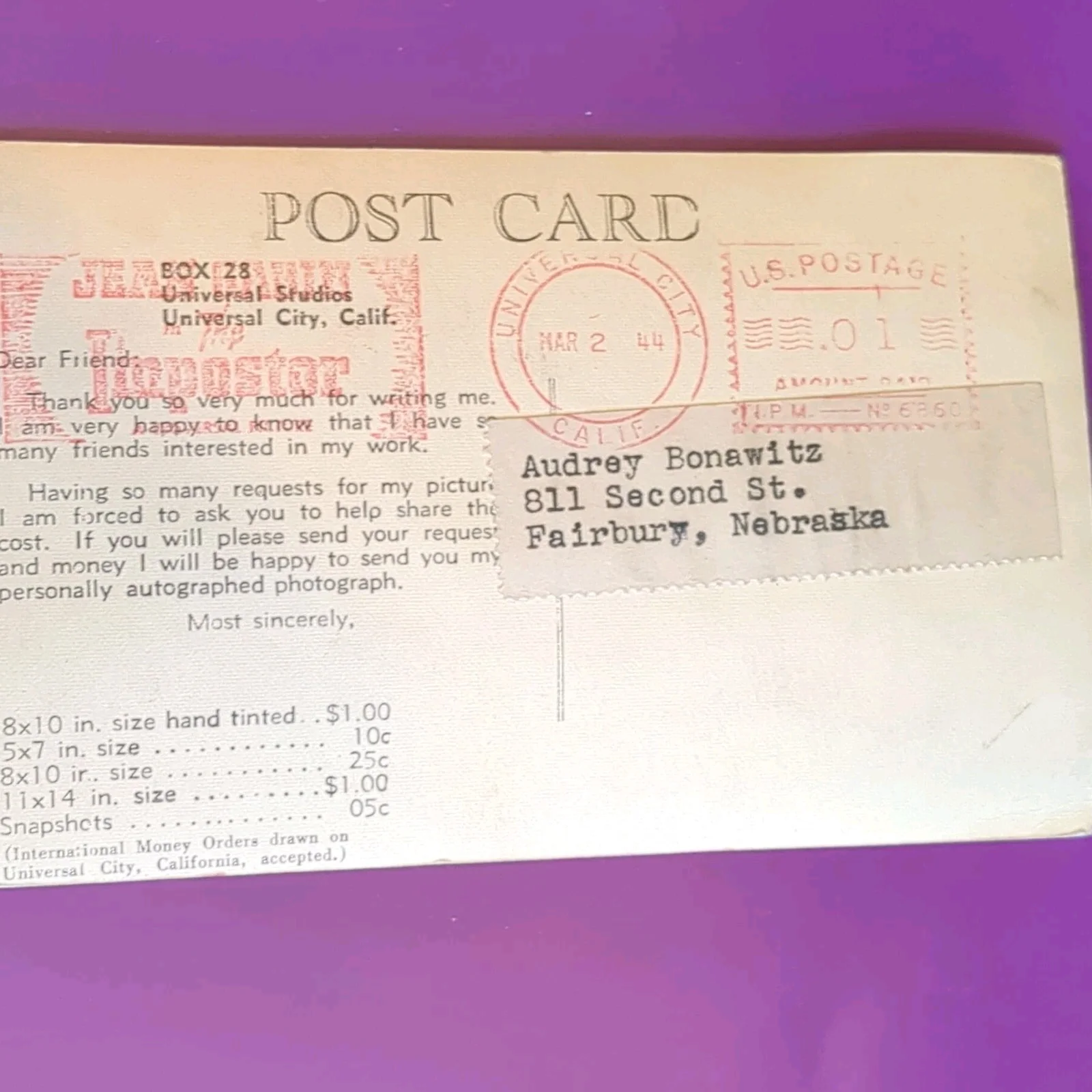 Joe Hall — Joe Hall Original Vintage Photograph Postcard, image 2