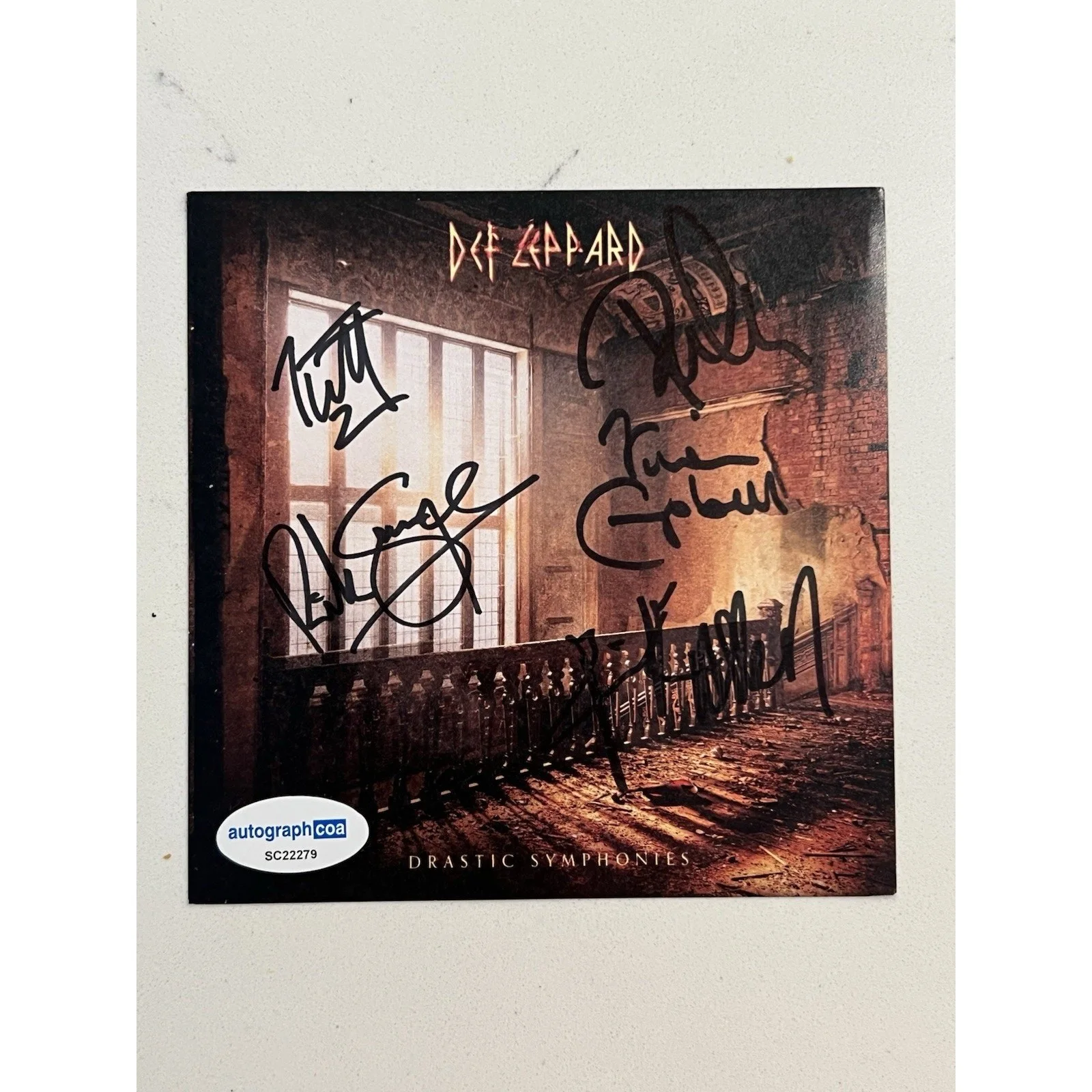 Def Leppard SIGNED Drastic Symphonies CD Autographed ACOA Authenticated #2, image 5