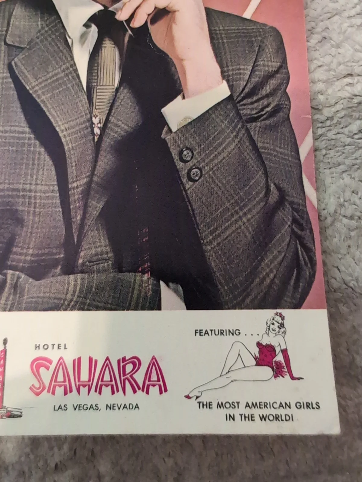 Johnny Carson — Johnny Carson Signed Autographed Pre Tonight Show Sahara Casino Postcard, image 2