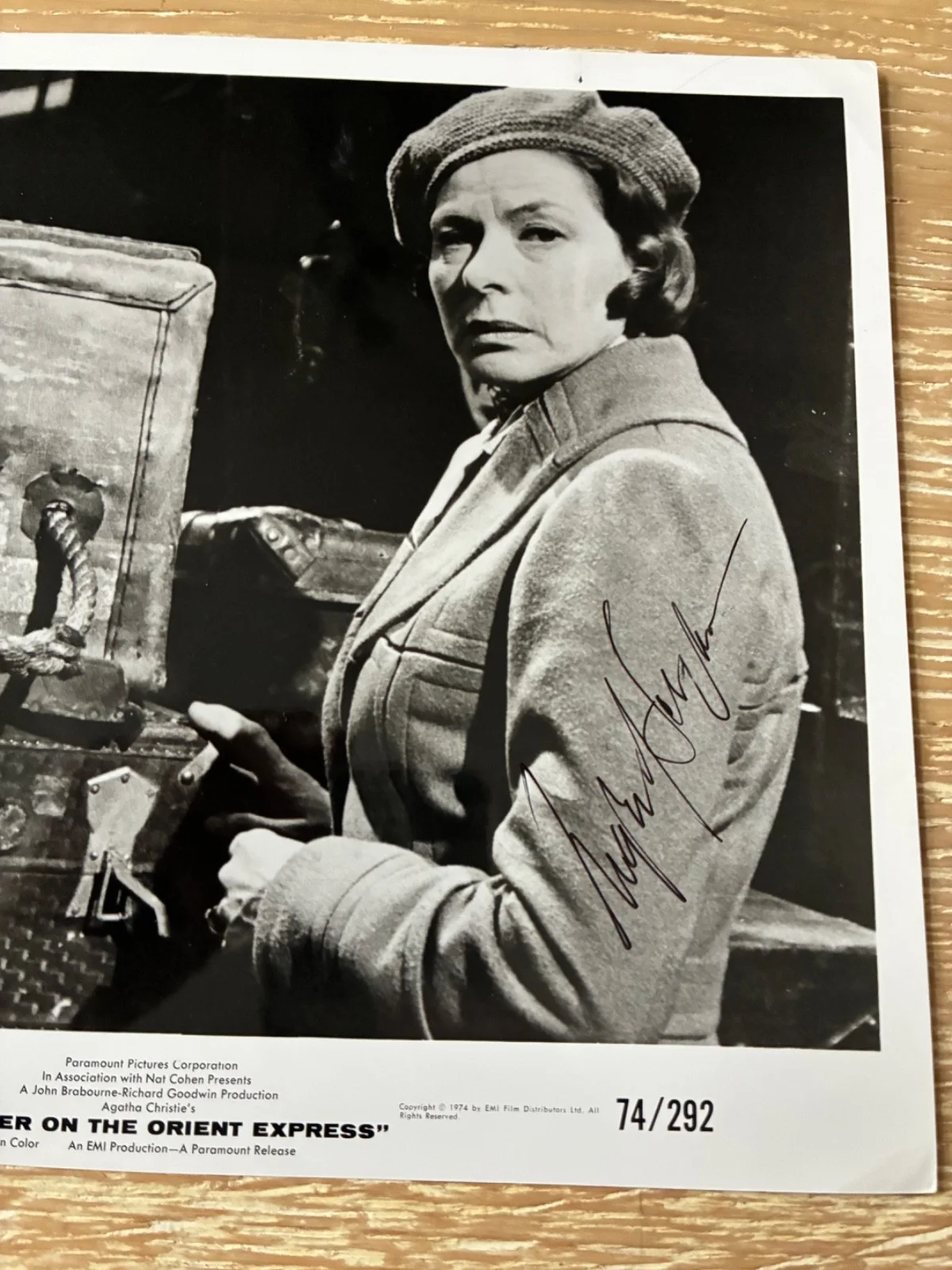 Ingrid Bergman — Ingrid Bergman SIGNED 8x10 Photo Murder on the Orient Express 1974 Original NSS, image 2