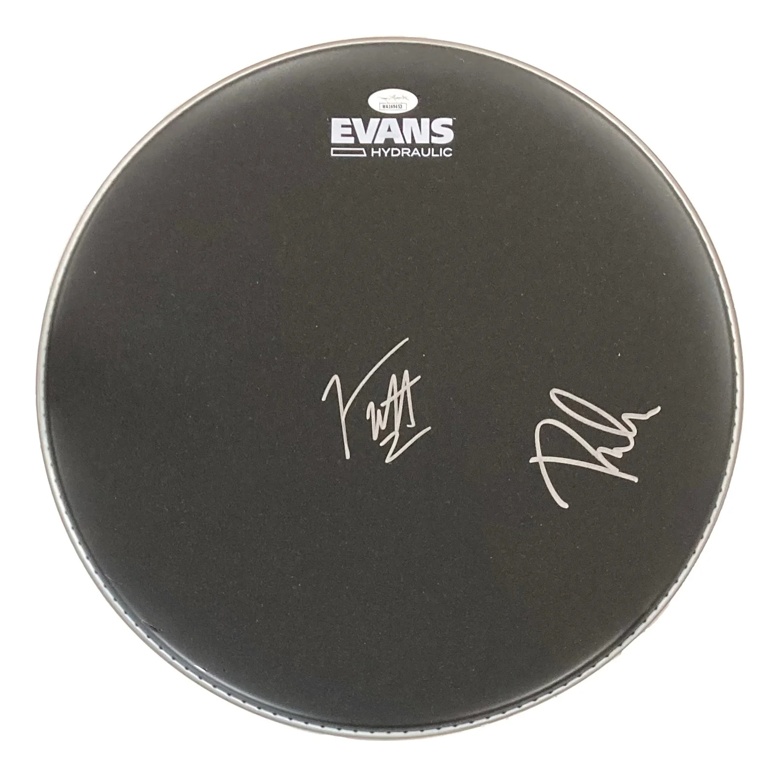 Joe Elliott — Joe Elliott Phil Collen Def Leppard Signed 15" Flt Black Evans Drum Head JSA ITP