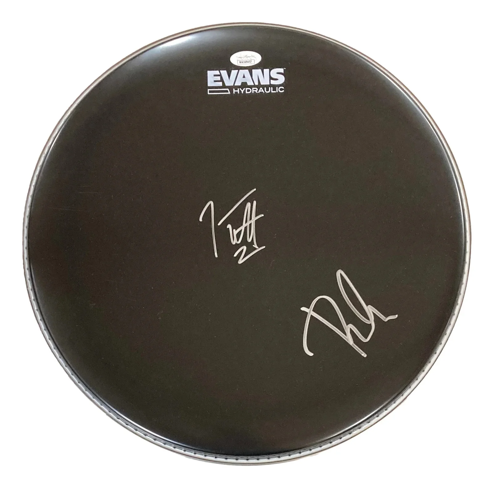 Joe Elliott — Joe Elliott Phil Collen Def Leppard Signed 15" Black Evans Drum Head JSA ITP, image 5