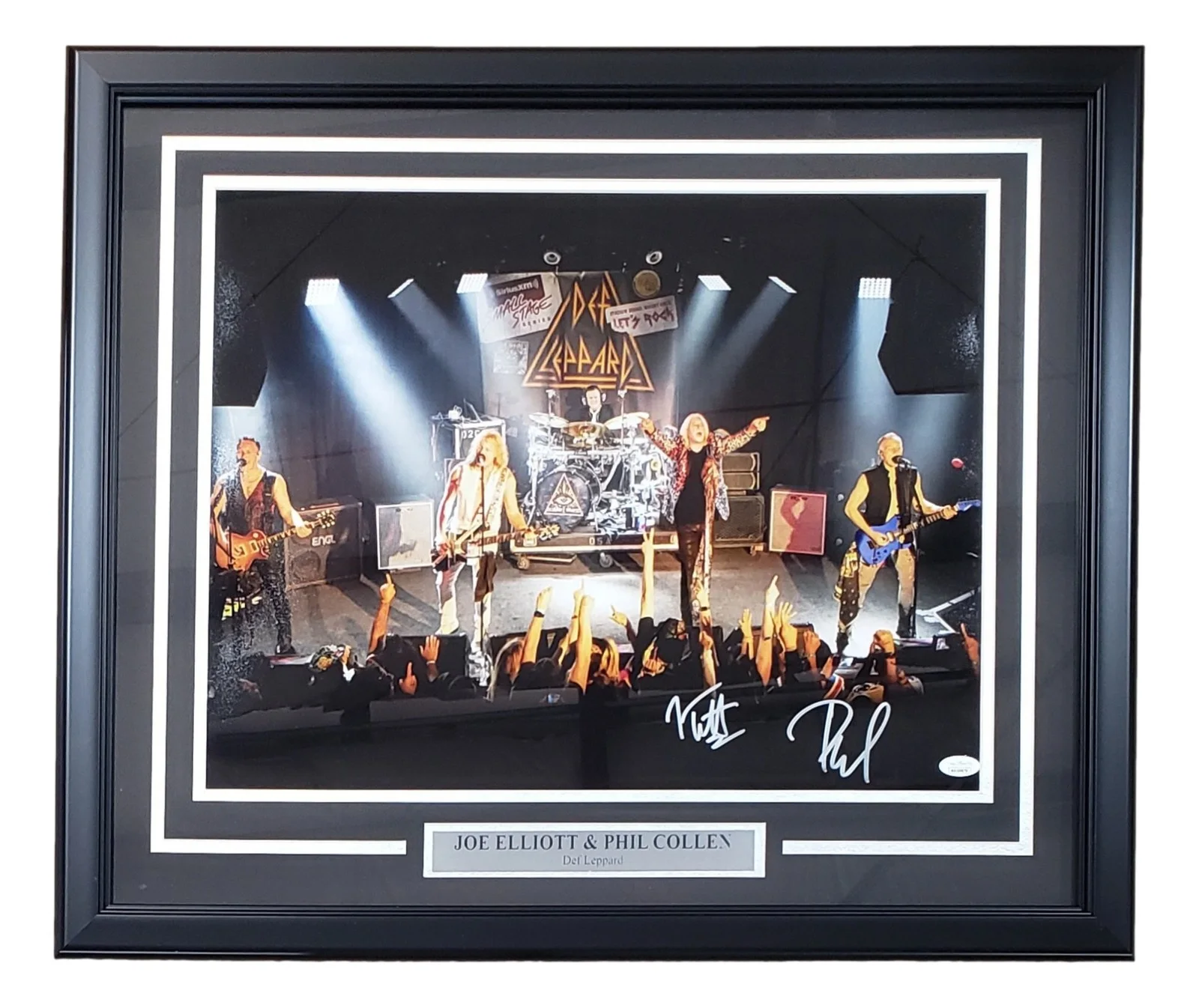 Joe Elliott — Joe Elliott Phil Collen Signed Framed 16x20 Def Leppard Band Photo JSA ITP