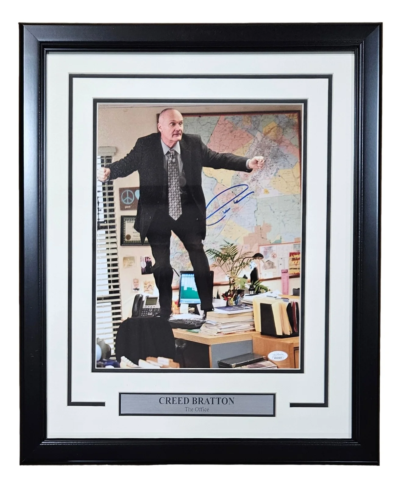 Creed Bratton — Creed Bratton Signed Framed 11x14 The Office Creed Desk Photo JSA ITP
