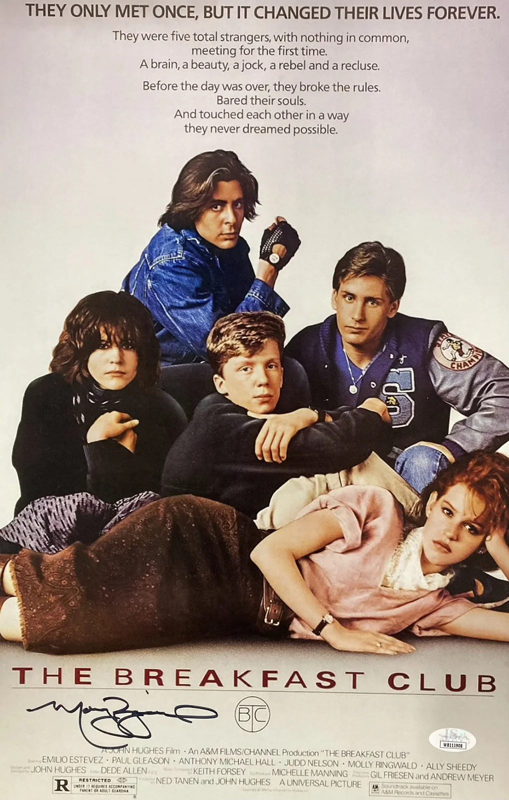 Molly Ringwald — Molly Ringwald Signed 11x17 The Breakfast Club Movie Poster Photo JSA ITP, изображение 5