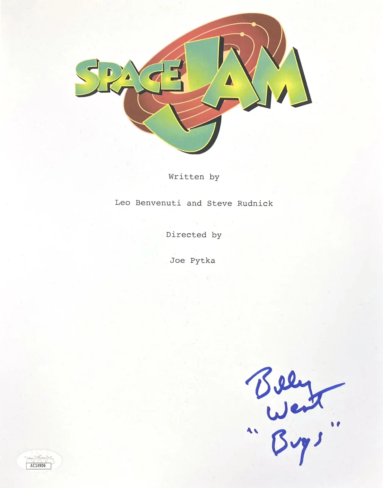 Billy West — Billy West Signed Space Jam Script Cover Bugs Inscribed JSA, image 5