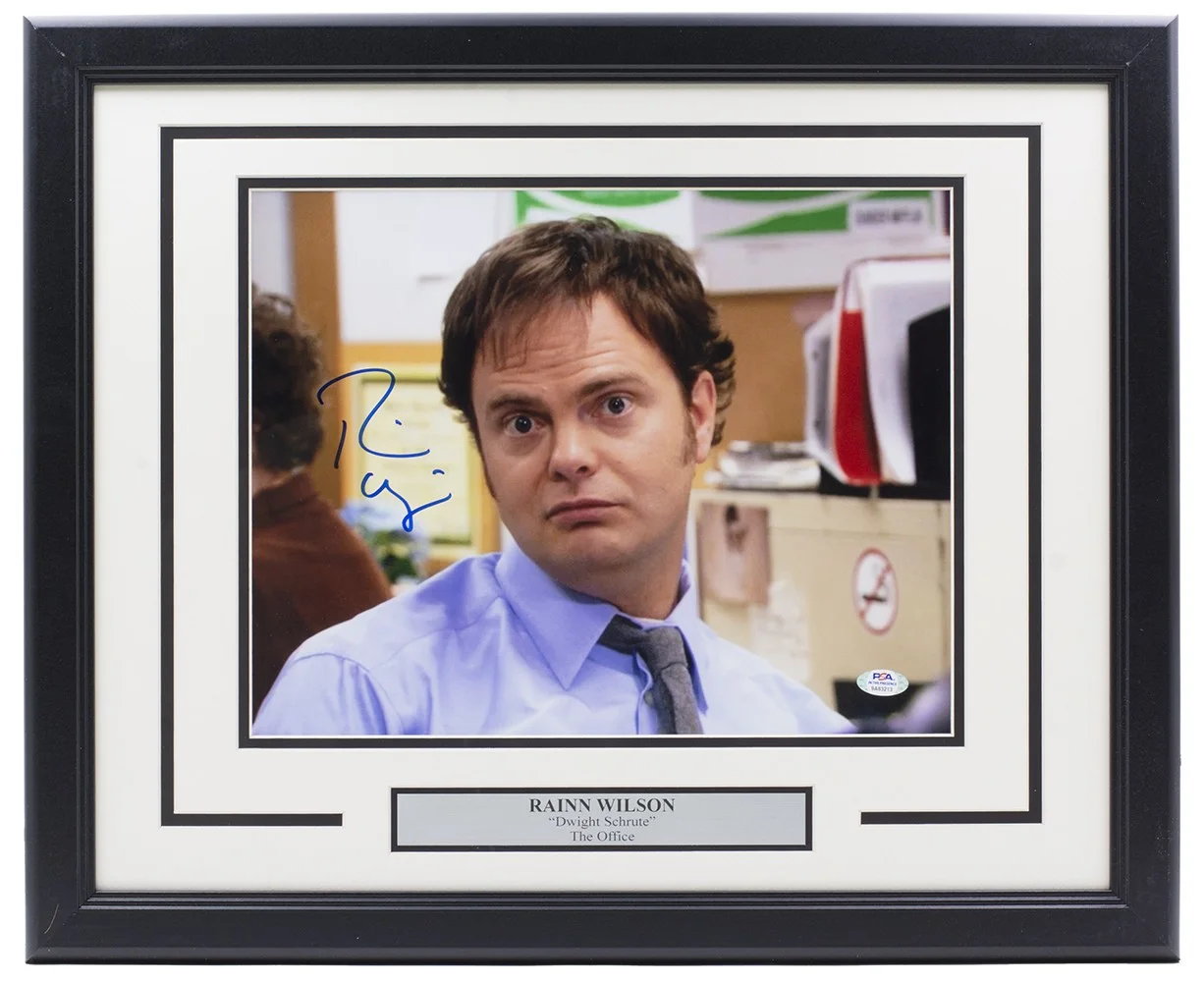 Rainn Wilson — Rainn Wilson Signed Framed The Office 11x14 Photo Dwight Schrute as Jim PSA
