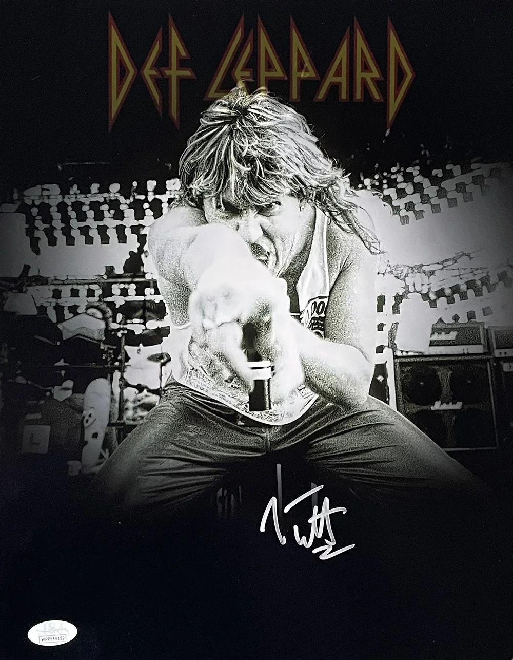 Joe Elliott — Joe Elliott Signed 11x14 Def Leppard Spotlight Photo JSA ITP
